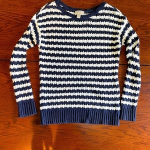 Loft Navy Blue & White Sweater